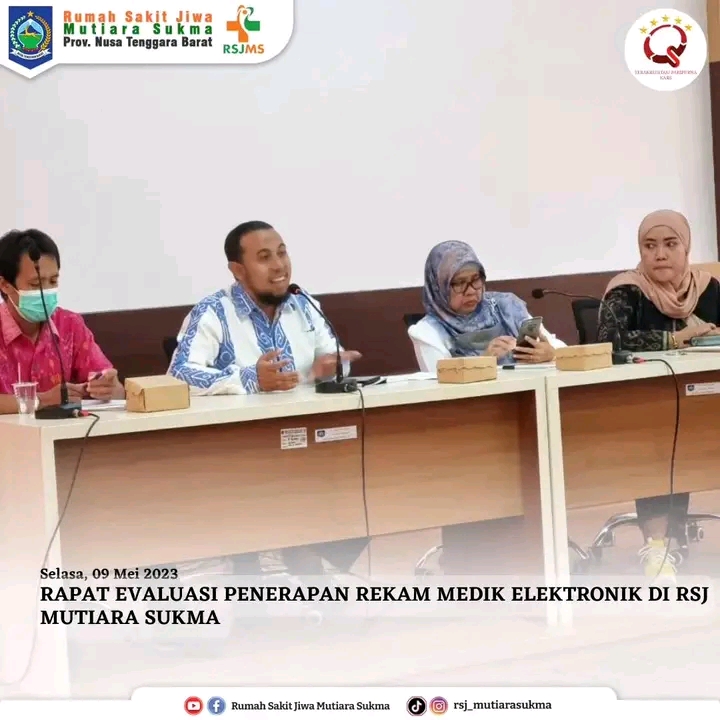 RAPAT EVALUASI PENERAPAN REKAM MEDIK ELEKTRONIK DI RSJ MUTIARA SUKMA